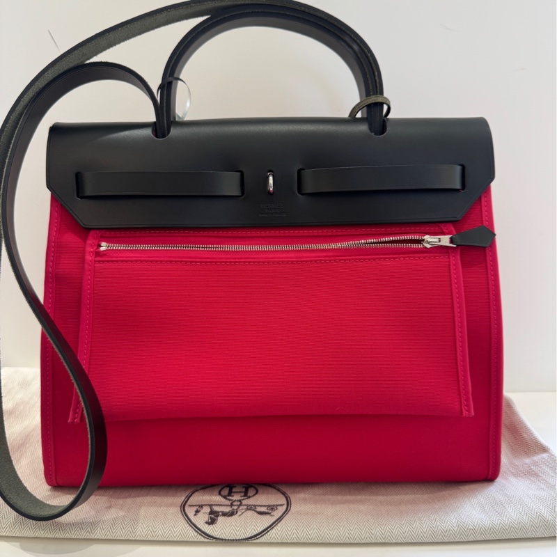 Hermes 愛馬仕 herbag31 墨西哥粉拼黑銀扣 尺寸31*25*11cm-1