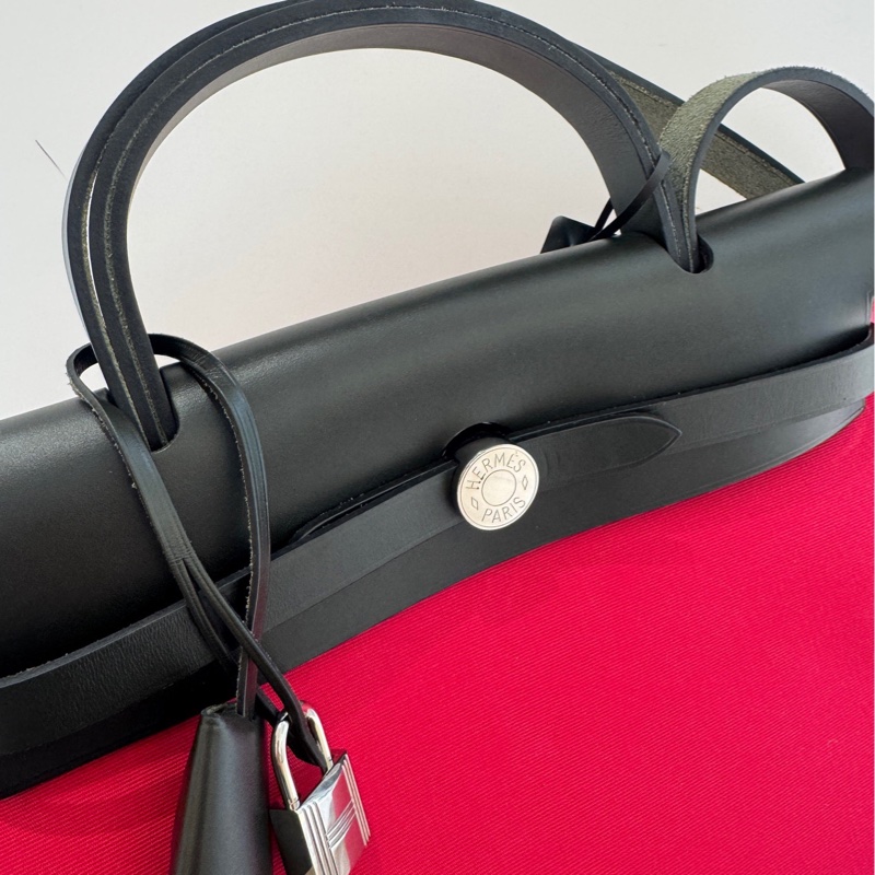 Hermes 愛馬仕 herbag31 墨西哥粉拼黑銀扣 尺寸31*25*11cm-7