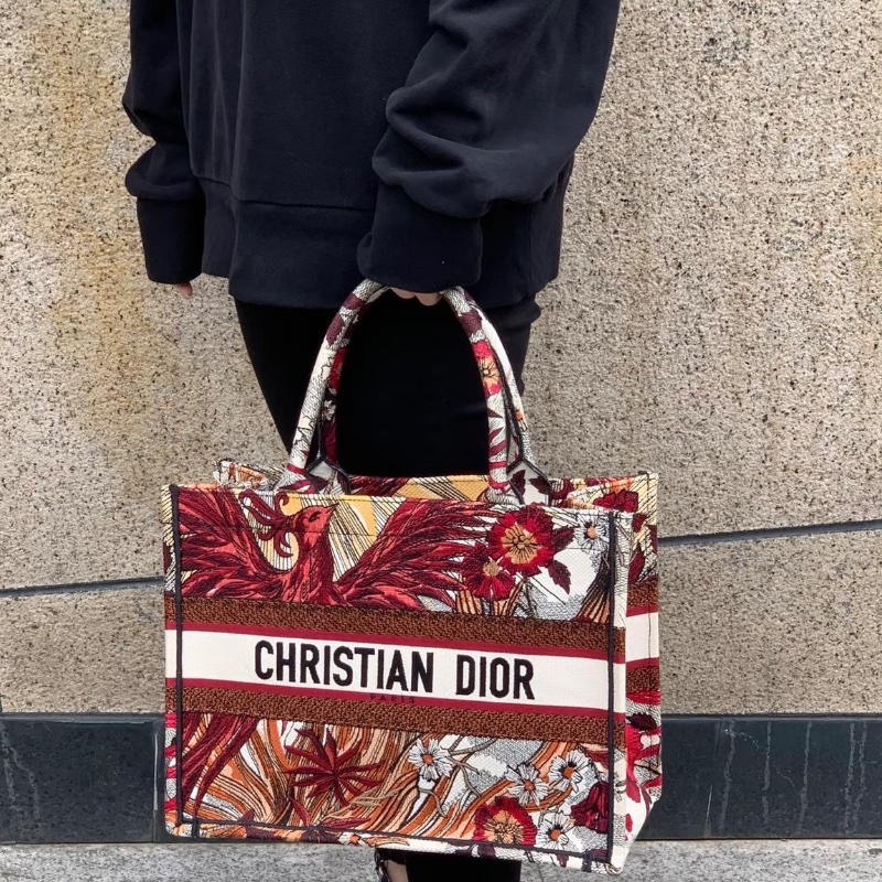 DIOR 鳳凰刺繡中號手提托特包36*27.5*16.5 98新配件塵袋-1