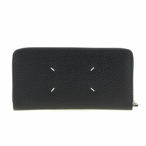 【Maison Margiela】四針 小牛皮 拉鍊 皮夾 卡夾 長夾 黑色 S56UI0110P4455T8013