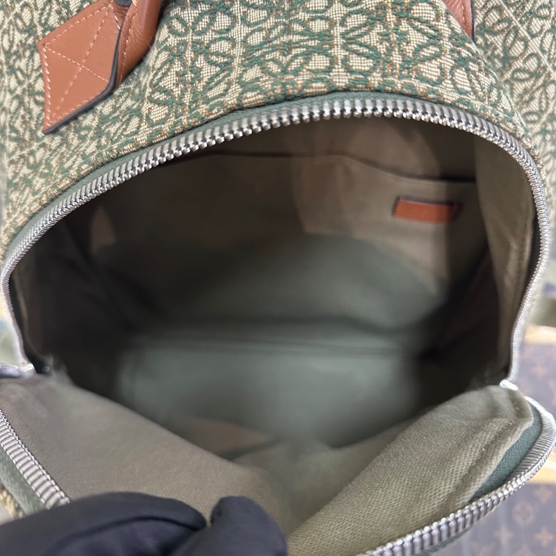 LOEWE Anagram提花帆布 拼牛皮後背包31*45*15 98新配件塵袋-2