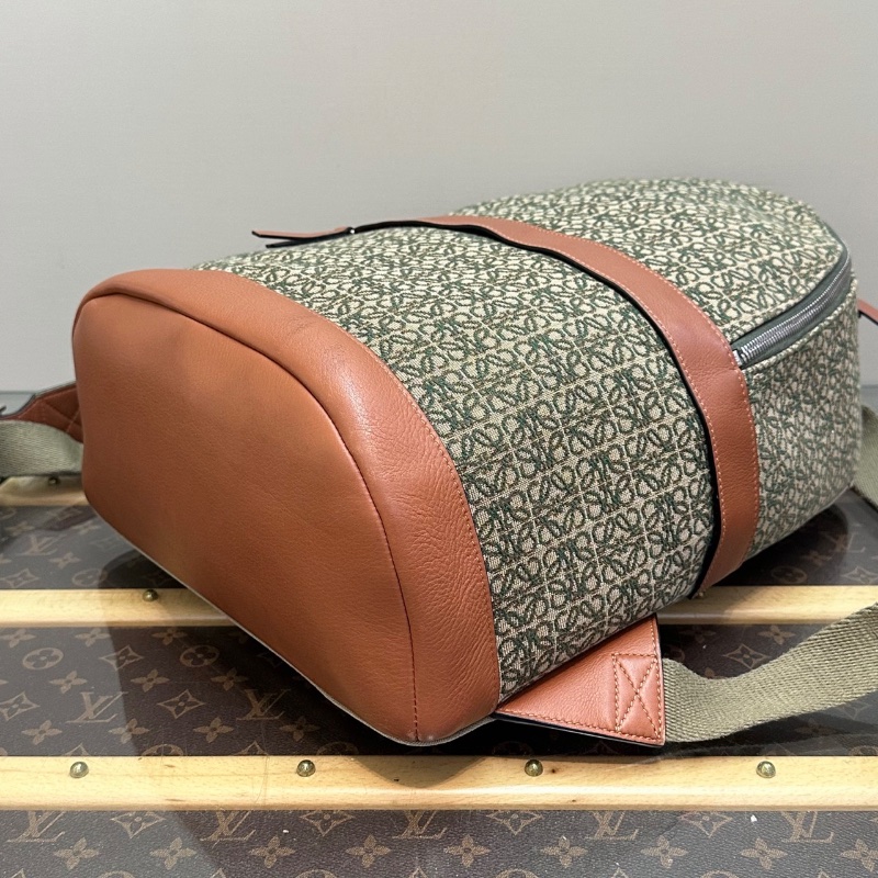 LOEWE Anagram提花帆布 拼牛皮後背包31*45*15 98新配件塵袋-3