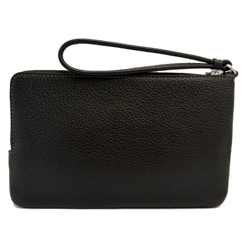 [全新]COACH C LOGO牛仔布長夾式雙層大手拿包/零錢包(牛仔黑)-4