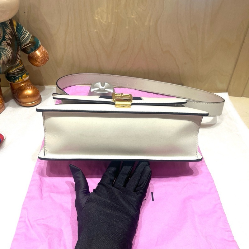 Gucci古馳sylvie 塞爾維亞白色中號斜挎包 兩條肩帶 尺寸:25.5×16 附件:塵袋-4