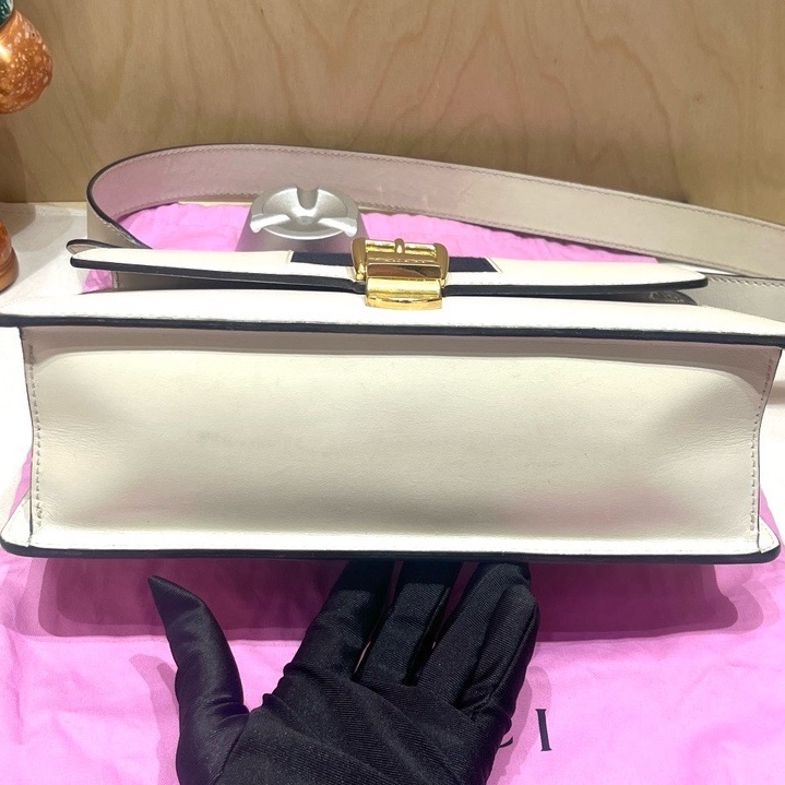 Gucci古馳sylvie 塞爾維亞白色中號斜挎包 兩條肩帶 尺寸:25.5×16 附件:塵袋-7