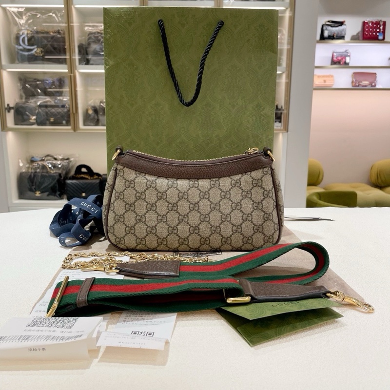Gucci/古馳 新款ophidia腋下包,23年購入,新款雙G拉鍊,雙肩帶尺寸:25x15.5x6 附件:塵袋 23年-1