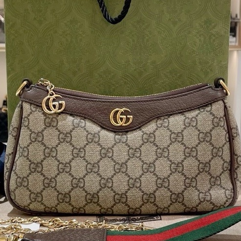 Gucci/古馳 新款ophidia腋下包,23年購入,新款雙G拉鍊,雙肩帶尺寸:25x15.5x6 附件:塵袋 23年-9