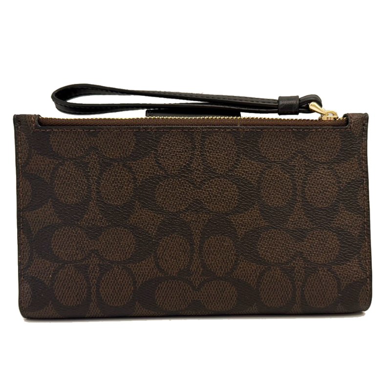 [全新]COACH C LOGO手機拉鍊零錢袋長夾(深咖)-2