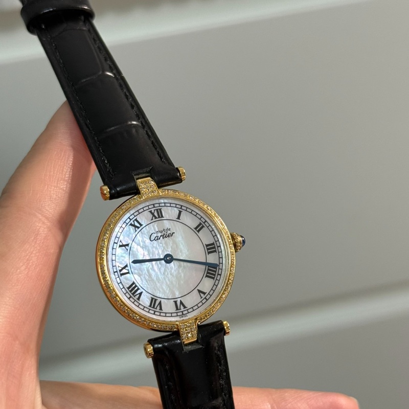 【超低價擁有卡地亞🤩全網獨有❗️】Cartier卡地亞 大餅 炫彩 白色貝母盤 後鑲鑽 表徑30mm-2