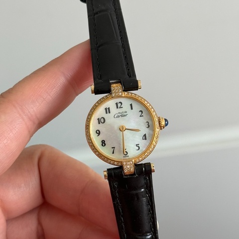 【超低價擁有卡地亞🤩全網獨有❗️】Cartier卡地亞 大餅 炫彩 白色貝母盤 後鑲鑽 表徑2mm4