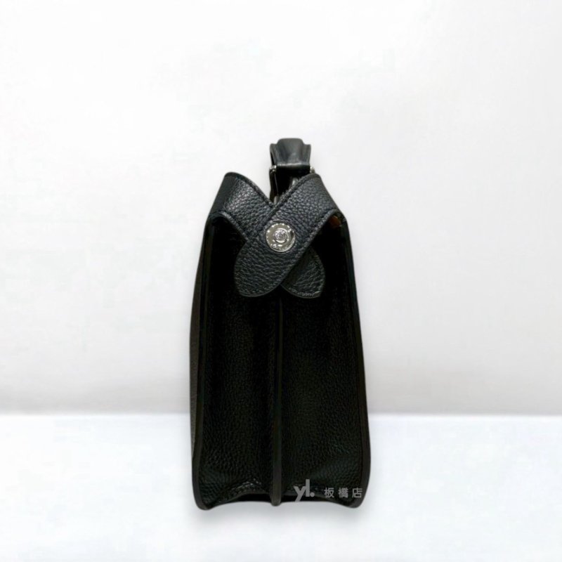 S5397-FENDI 黑色牛皮銀釦 Peekaboo ISeeU手提斜背包-1