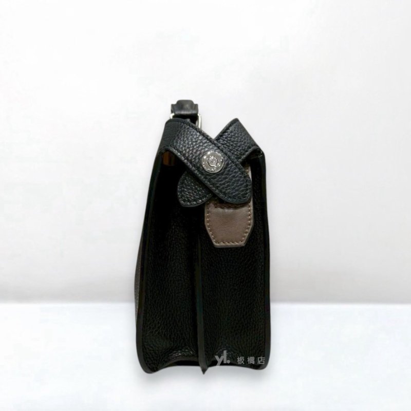 S5397-FENDI 黑色牛皮銀釦 Peekaboo ISeeU手提斜背包-2