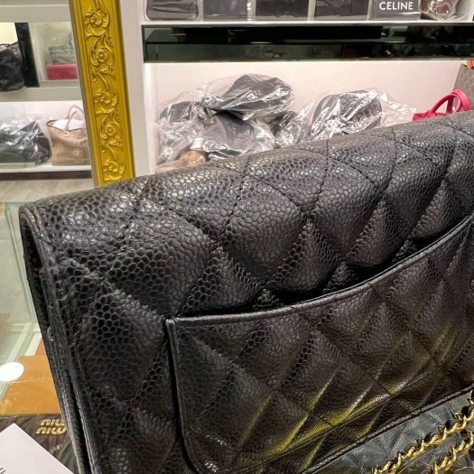 東區正精品㊣CHANEL AP0250 WOC 香奈兒黑色荔枝皮牛皮金鍊金字肩背包晚宴包斜背包 RZ6340-4