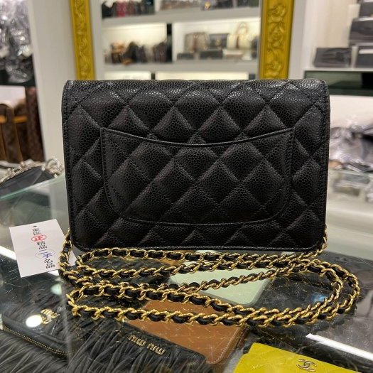 東區正精品㊣CHANEL AP0250 WOC 香奈兒黑色荔枝皮牛皮金鍊金字肩背包晚宴包斜背包 RZ6340-7