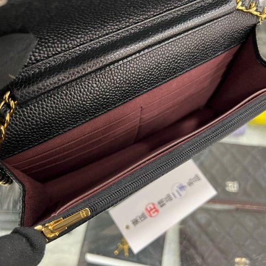 東區正精品㊣CHANEL AP0250 WOC 香奈兒黑色荔枝皮牛皮金鍊金字肩背包晚宴包斜背包 RZ6340-10