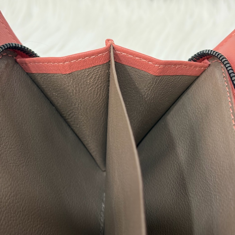 BOTTEGA VENETA BV 粉橘 編織 小羊皮 釦式 發財 長夾-38