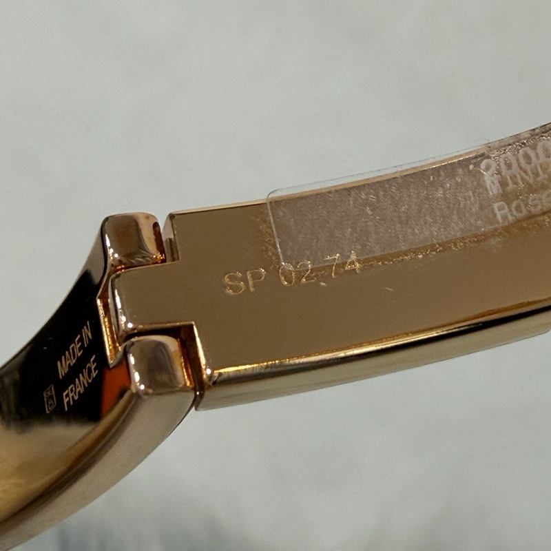 HERMES 玫瑰金色 煙燻玫瑰粉琺瑯 美人粉 窄版單色琺瑯手環 釦頭 手環 手鐲-15