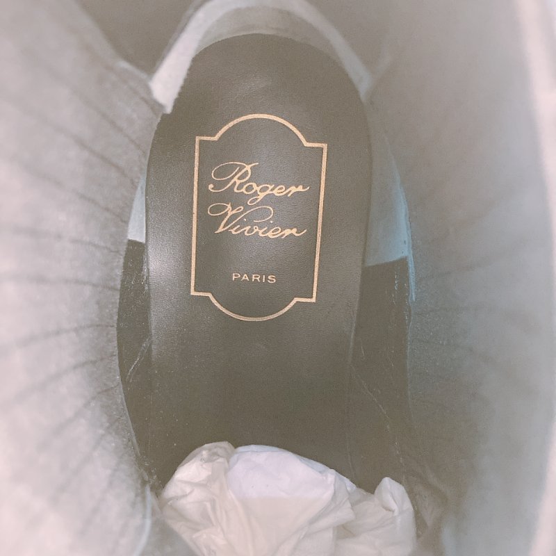 MS0610 Roger Vivier 羅傑 維維亞  皮革 切爾西靴 踝靴 黑色 金扣 Chelsea Viv' Ankle Boot Size 38 Patent Calfskin Black x GHW-15