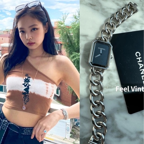 【Jennie同款😍經典保值✨全網最低價】Chanel 黑銀方糖手錶H7019 稀有S碼
