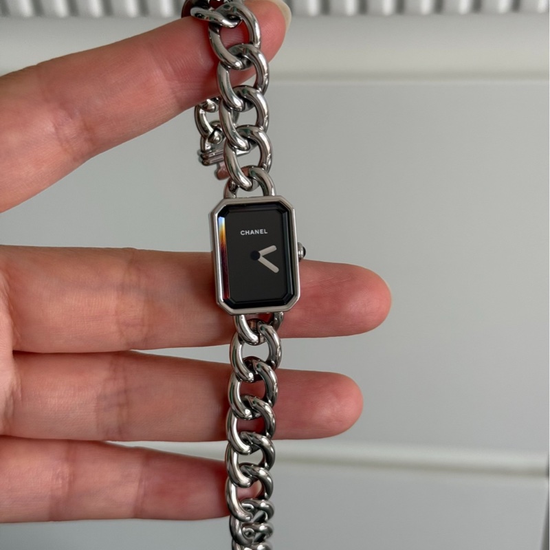 【Jennie同款😍經典保值✨全網最低價】Chanel 黑銀方糖手錶H7019 稀有S碼-2