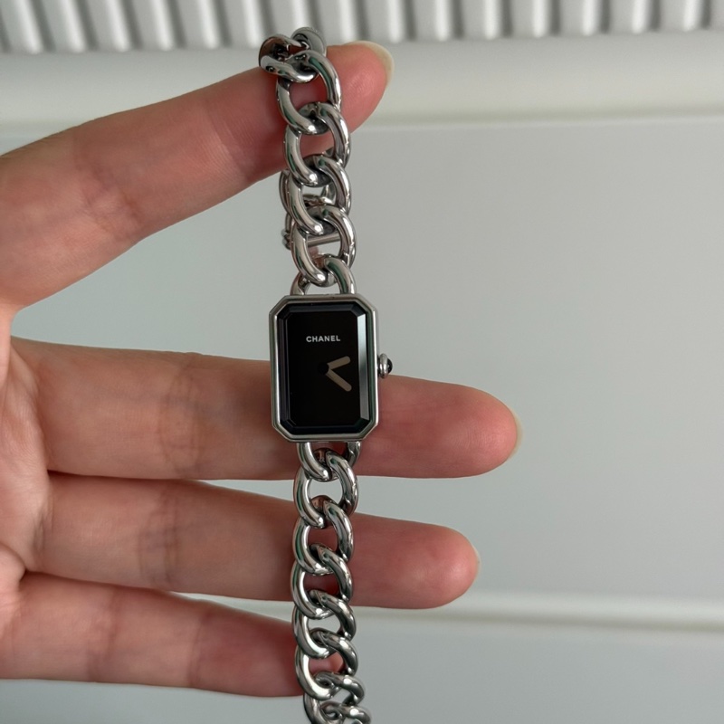 【Jennie同款😍經典保值✨全網最低價】Chanel 黑銀方糖手錶H7019 稀有S碼-3