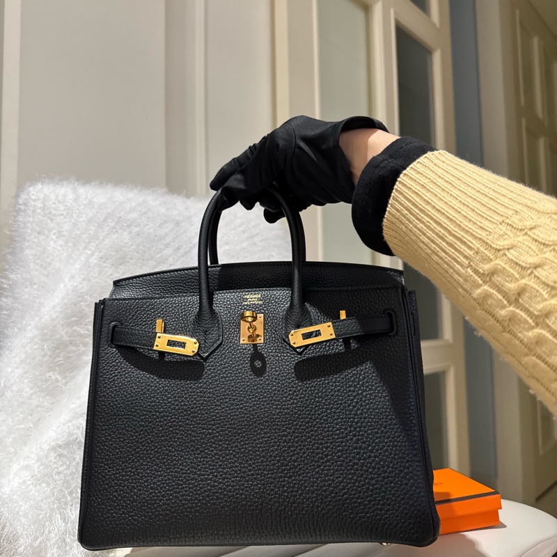 Hermes 愛馬仕 Birkin 25 鉑金包/黑色玫瑰金釦/Y刻/Togo皮/98新美品-8
