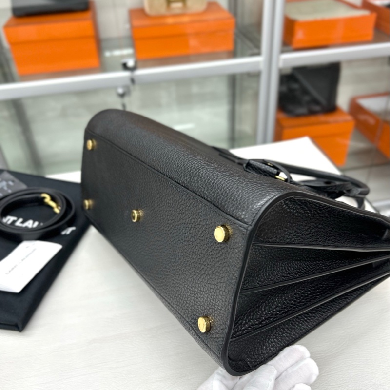 【99新】 YSL 黑金荔紋牛皮中號手袋-5