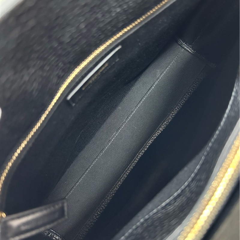 【99新】 YSL 黑金荔紋牛皮中號手袋-7