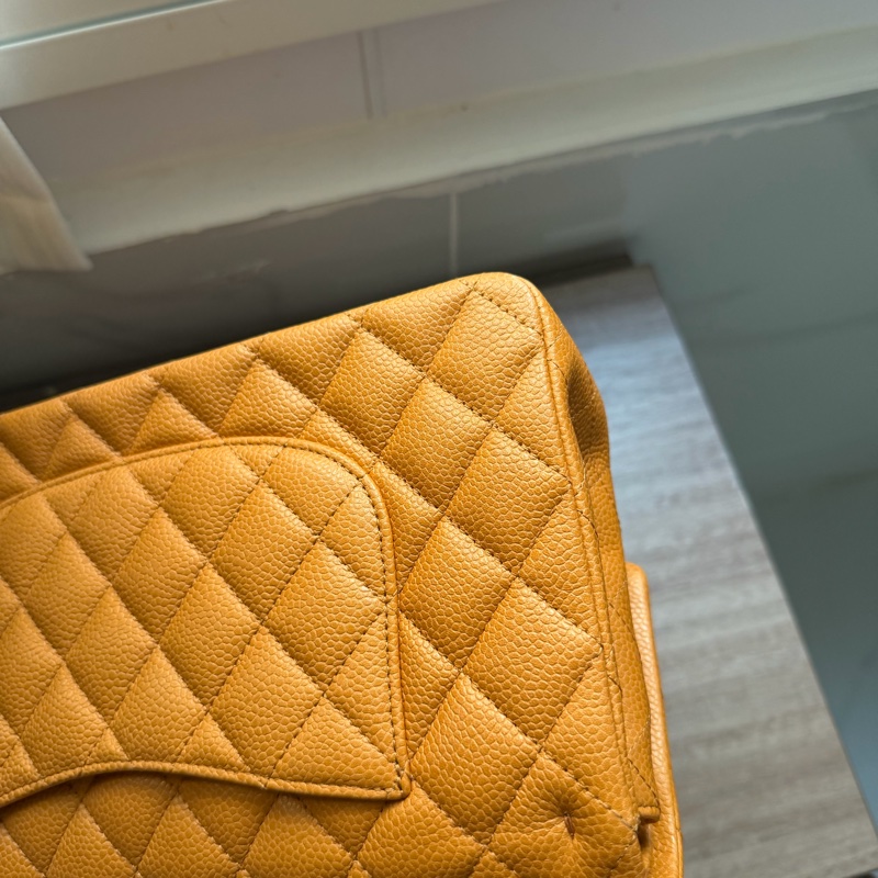 Chanel 香奈兒 Classic Flap Medium 荔枝皮 牛皮 金扣 焦糖色 深米色 中號-18