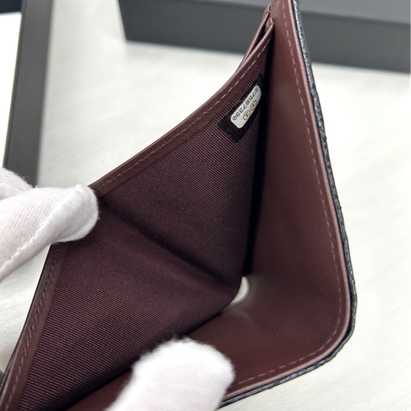 【98新】 Chanel 黑金荔枝牛皮方錢包-7