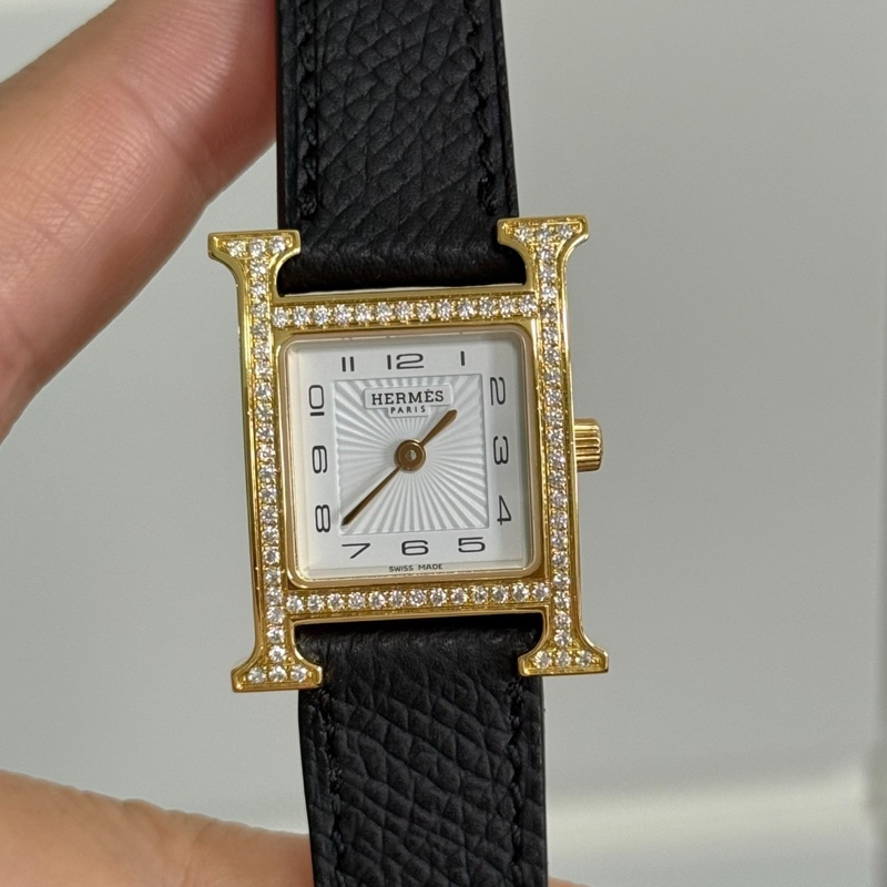 【長期主義✨可以用一輩子❤️】愛馬仕HEURE H系列 女士真皮腕表-3