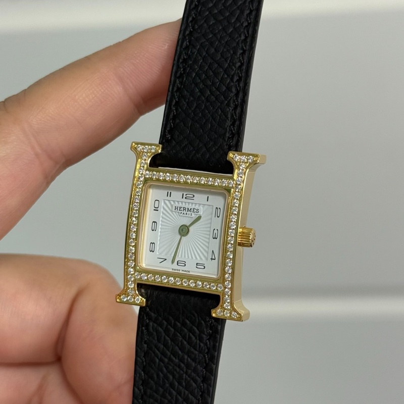 【長期主義✨可以用一輩子❤️】愛馬仕HEURE H系列 女士真皮腕表-5
