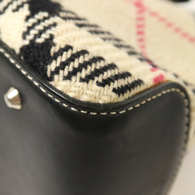 BURBERRY 羊毛Tote Bag銀扣手挽袋-9