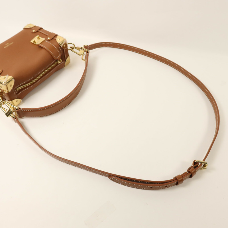 LOUIS VUITTON 牛皮皮革Side Trunk PM金扣手挽肩背兩用袋-7