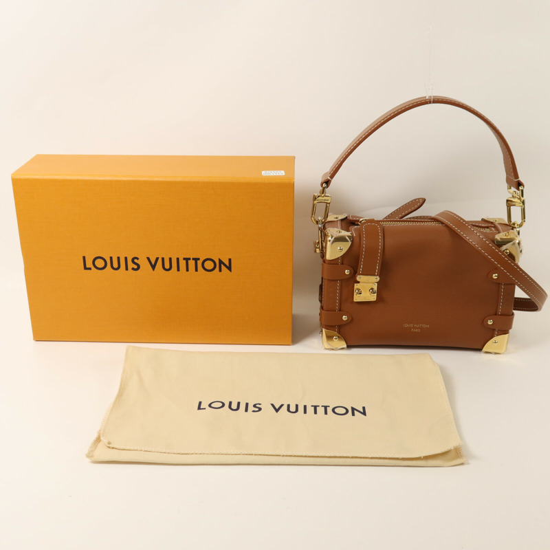 LOUIS VUITTON 牛皮皮革Side Trunk PM金扣手挽肩背兩用袋-8