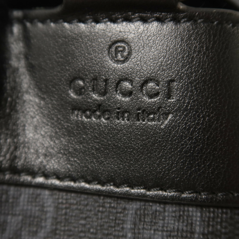 GUCCI 塗層帆布GG Black Mini Bag銀扣肩背袋-5