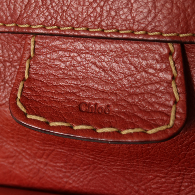 Chloe 牛皮皮革Edith銀扣手挽袋-10
