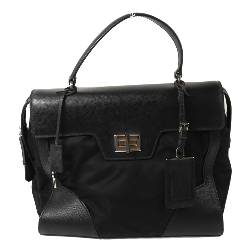 PRADA 尼龍Hand Bag銀扣手挽袋-0