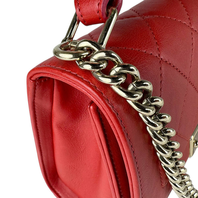 香奈兒 (Chanel) CHANEL 單肩包 Click Label 皮革紅色金色女士免運費 z9084-5