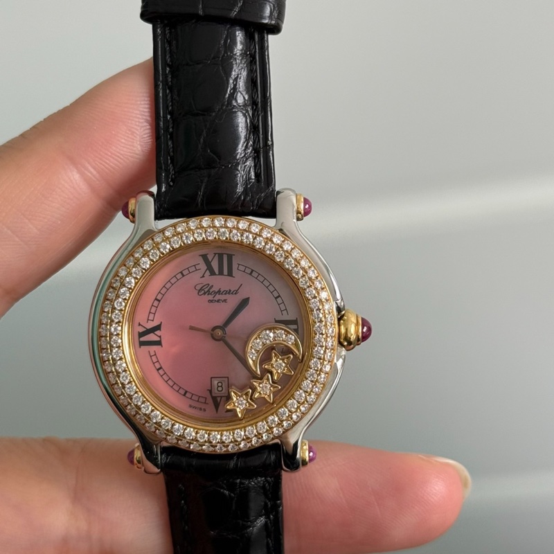 蕭邦 Chopard HAPPY DIAMONDS快樂鑽系列 後鑽圈鑲鑽 女士腕表 32.5 mm-3