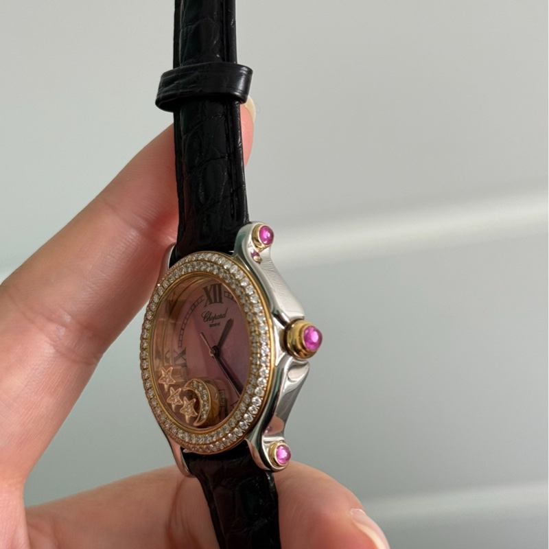 蕭邦 Chopard HAPPY DIAMONDS快樂鑽系列 後鑽圈鑲鑽 女士腕表 32.5 mm-4