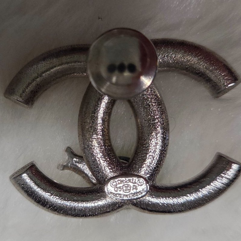 Chanel香奈兒雙C logo蝸牛貝殼琺瑯銀色胸針/ 別針-6