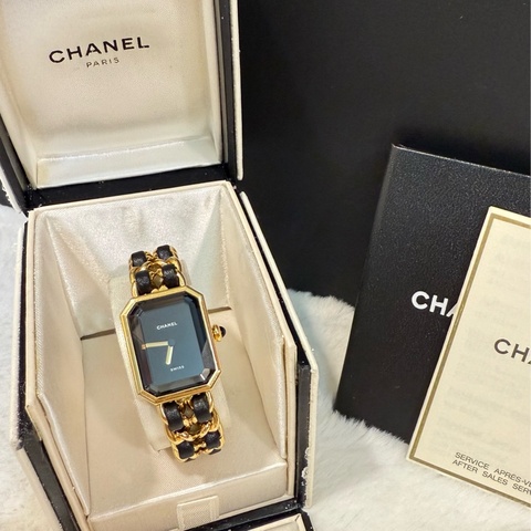 🥇合法登記 保證真品🎉9新 附保固🎈香奈兒 CHANEL 黑金  首映錶 S號