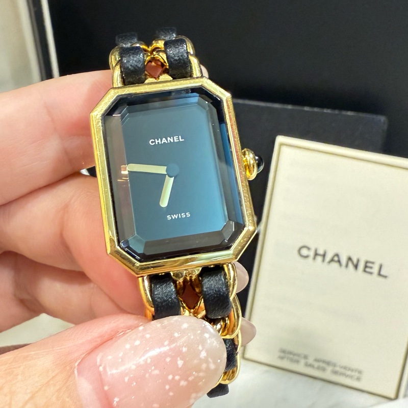 🥇合法登記 保證真品🎉9新 附保固🎈香奈兒 CHANEL 黑金 首映錶 S號-1