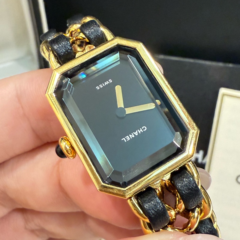 🥇合法登記 保證真品🎉9新 附保固🎈香奈兒 CHANEL 黑金 首映錶 S號-4