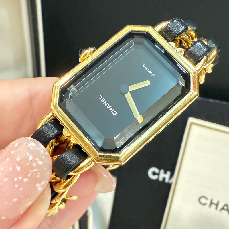 🥇合法登記 保證真品🎉9新 附保固🎈香奈兒 CHANEL 黑金 首映錶 S號-5