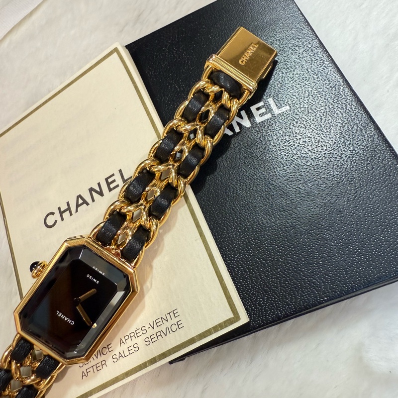 🥇合法登記 保證真品🎉9新 附保固🎈香奈兒 CHANEL 黑金 首映錶 S號-7