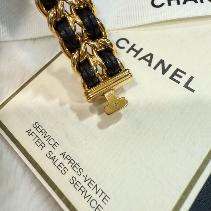 🥇合法登記 保證真品🎉9新 附保固🎈香奈兒 CHANEL 黑金 首映錶 S號-11