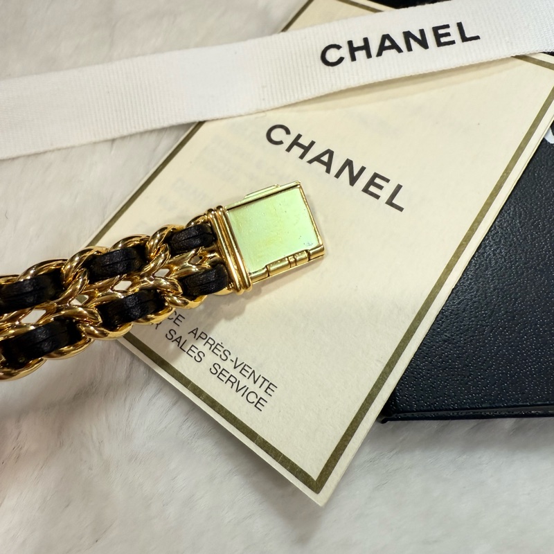 🥇合法登記 保證真品🎉9新 附保固🎈香奈兒 CHANEL 黑金 首映錶 S號-12
