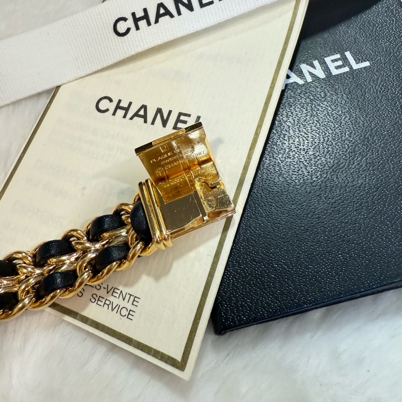 🥇合法登記 保證真品🎉9新 附保固🎈香奈兒 CHANEL 黑金 首映錶 S號-13